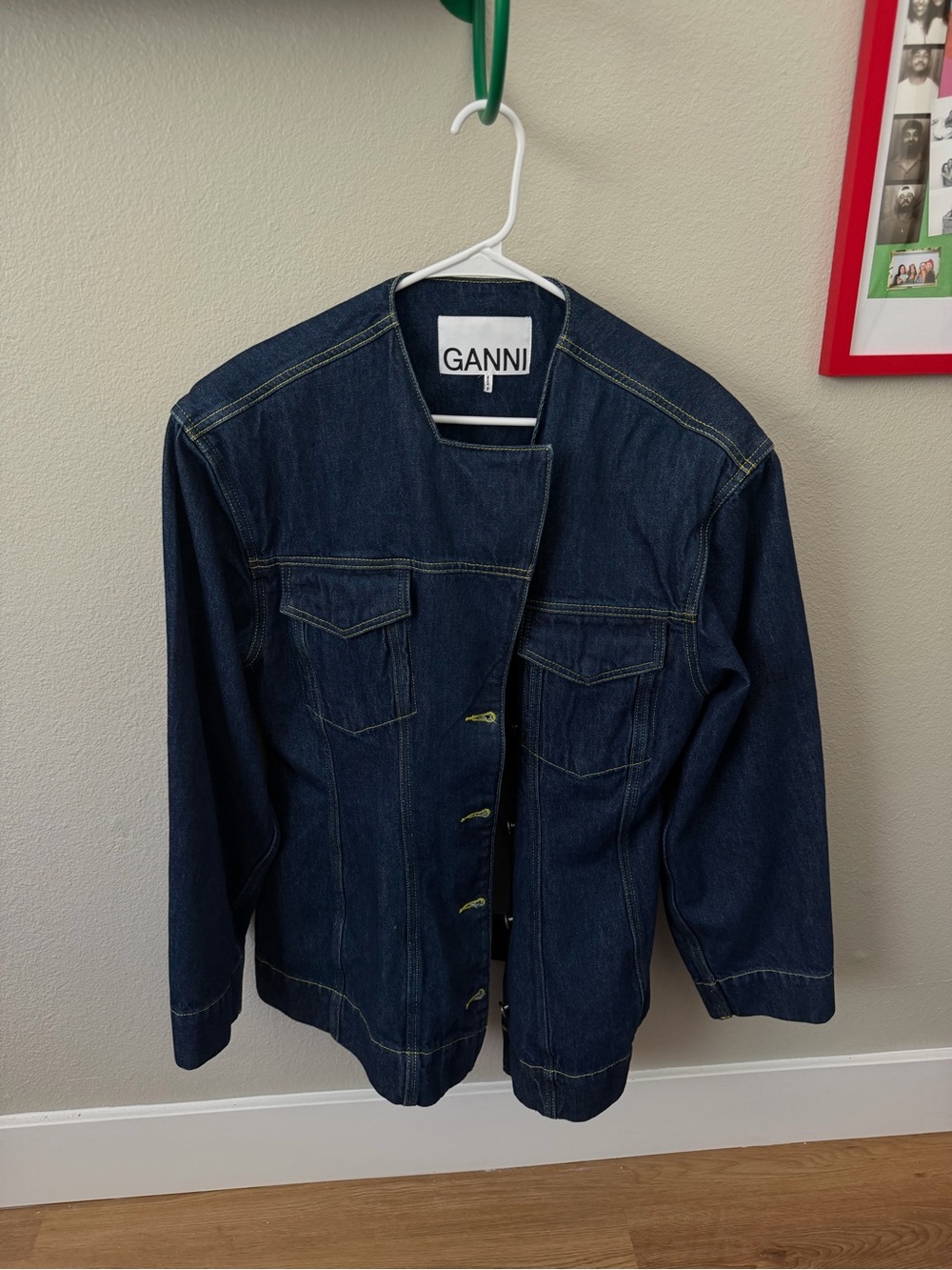Ganni Dark Blue Denim Shirt Jacket L/XL
